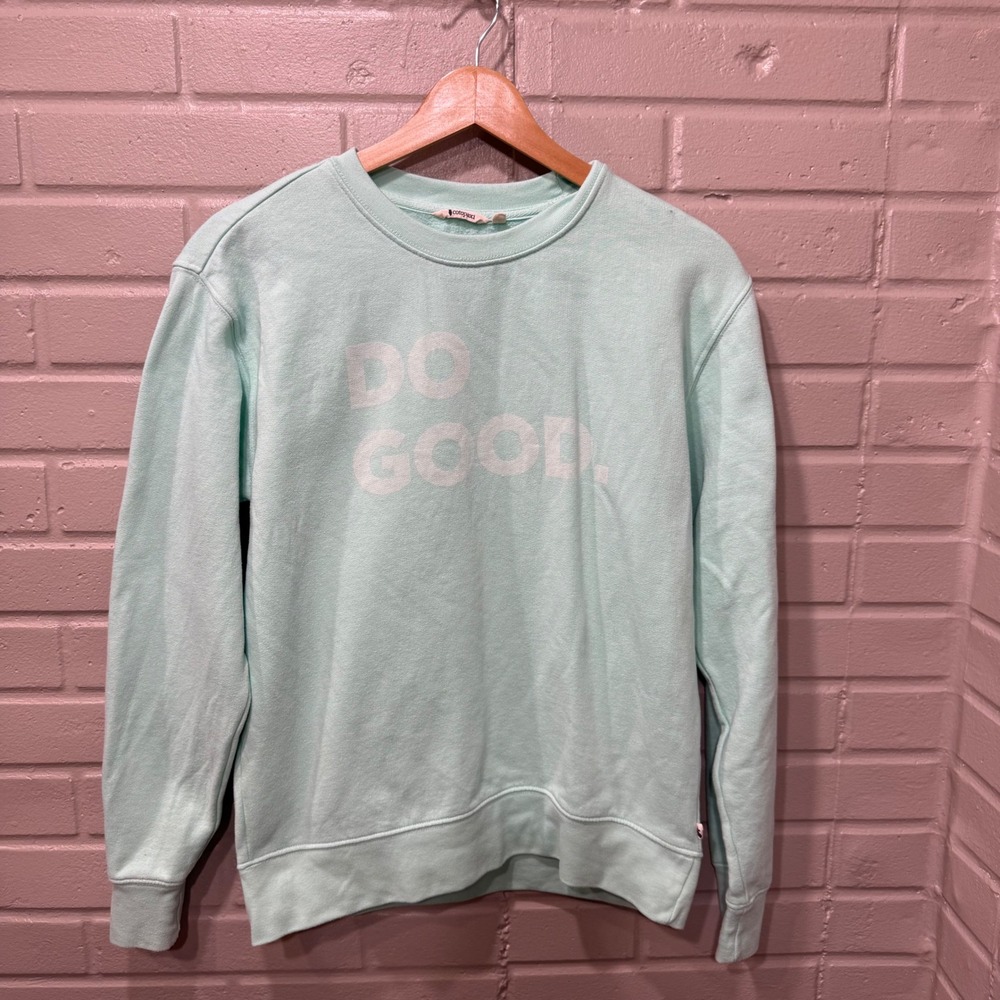 Cotopaxi Do Good Crewneck Organic Blend Sweatshirt Mint Green Blue Cotton Wmns S - Picture 4 of 12
